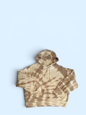 Z Supply Beige Tie-Dye Hooded Sweatshirt